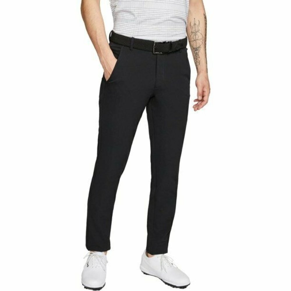 Nike Golf Ankle Black Pants Dark Wash Relaxed Fit Flat Front Men's Size 38x30